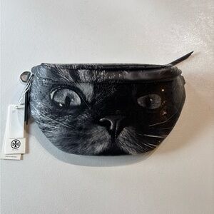 TORY BURCH! RARE NWT cat print leather fanny pack